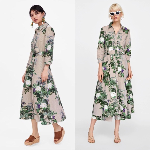 Zara Striped And Floral Print Tunic Shirt Dress
Size Large - Picture 11 of 11